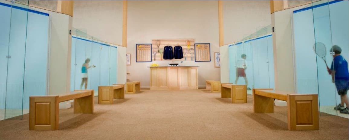 A squash court at Cross Courts in Natick